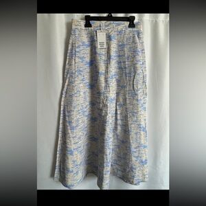 COS Abstract Blue and Cream Wide Leg Pants